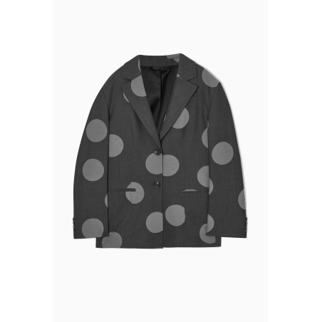 COS OVERSIZED-BLAZER AUS WOLL-MIX MIT POLKA-DOTS GRAU/POLKA-DOTS Im Angebot