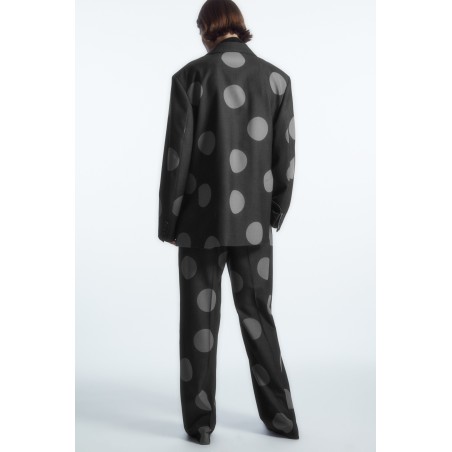 COS OVERSIZED-BLAZER AUS WOLL-MIX MIT POLKA-DOTS GRAU/POLKA-DOTS Im Angebot