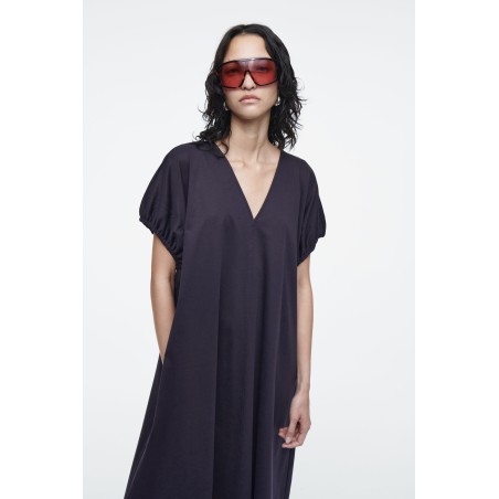 COS OVERSIZED-KLEID MIT RAFFUNGEN UND V-AUSSCHNITT NAVYBLAU Im Angebot