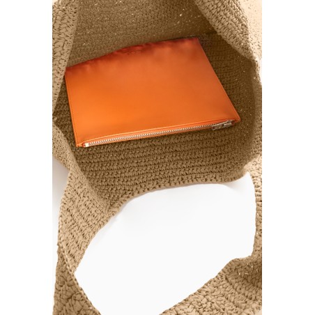 COS OVERSIZED-SHOPPER AUS BAST BEIGE/ORANGE Im Angebot