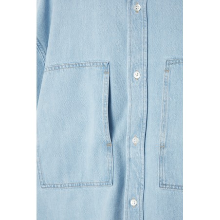 COS OVERSIZED-JEANSHEMD MIT KURZEN ÄRMELN HELLBLAU Im Angebot