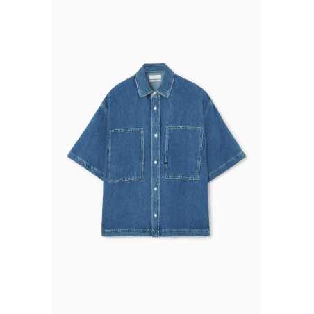 COS OVERSIZED-JEANSHEMD MIT KURZEN ÄRMELN MITTELBLAU Im Angebot