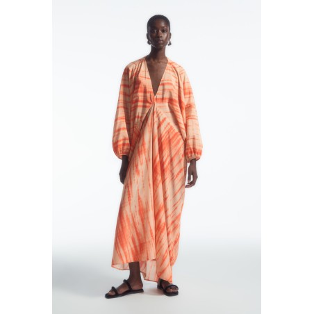 COS KAFTANKLEID AUS SEIDE MIT OVERSIZED-PASSFORM ORANGE Im Angebot