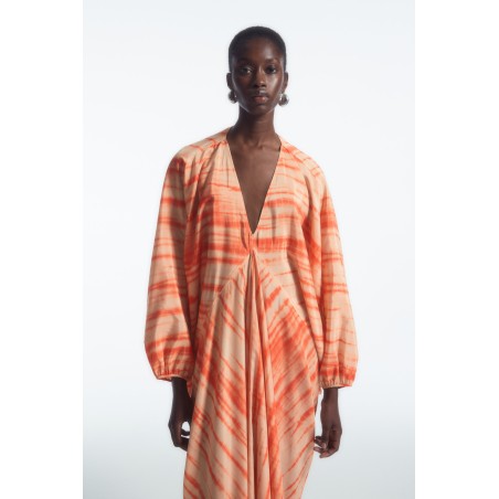 COS KAFTANKLEID AUS SEIDE MIT OVERSIZED-PASSFORM ORANGE Im Angebot