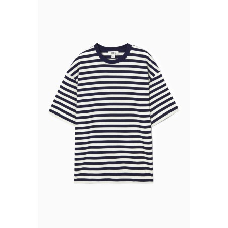 COS OVERSIZED-T-SHIRT NAVYBLAU/GESTREIFT Im Angebot