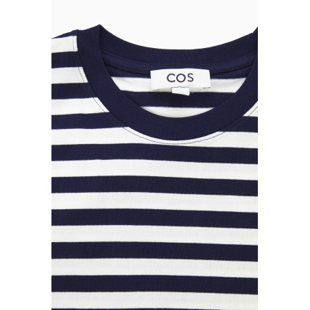 COS OVERSIZED-T-SHIRT NAVYBLAU/GESTREIFT Im Angebot