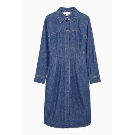 COS OVERSIZED-HEMDBLUSENKLEID AUS DENIM Blau Im Angebot