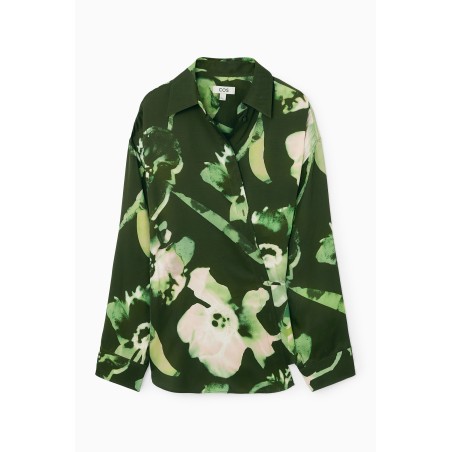 COS OVERSIZED-WICKELHEMD SCHWARZ/FLORALER PRINT Im Angebot