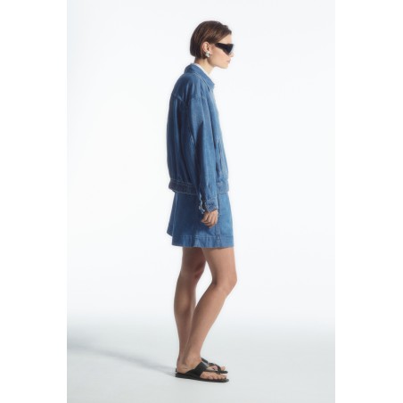 COS OVERSIZED-JEANSJACKE MIT REISSVERSCHLUSS Blau Im Angebot