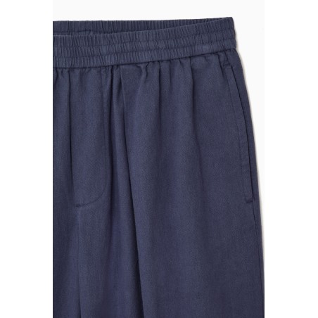 Heißer Verkauf COS CHAMBRAY-HOSE MIT WEITEM BEIN UND FALTEN NAVYBLAU