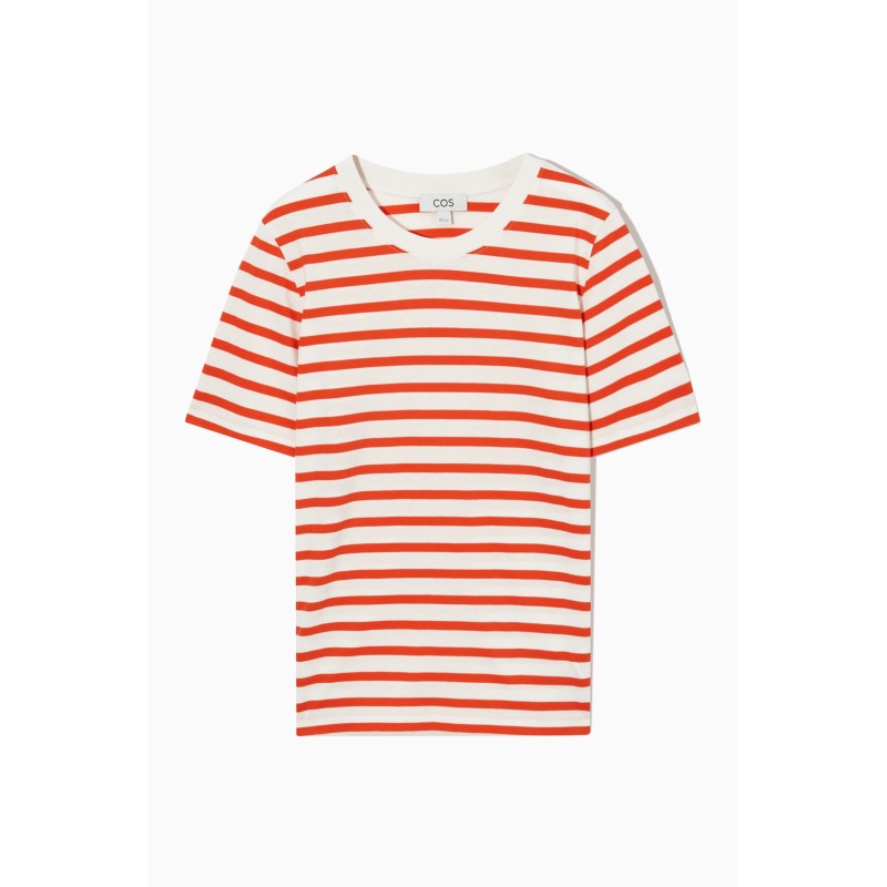 Sonderrabatt COS T-SHIRT MIT NORMALER PASSFORM ORANGE/CREME/GESTREIFT