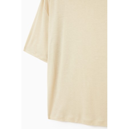 Sonderrabatt COS FLIESSENDES T-SHIRT MIT LOCKERER PASSFORM BEIGE