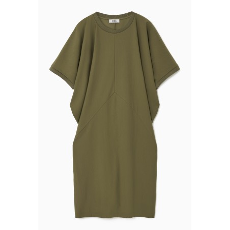 Original COS T-SHIRT-KLEID MIT FLEDERMAUSÄRMEL KHAKI