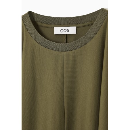 Original COS T-SHIRT-KLEID MIT FLEDERMAUSÄRMEL KHAKI