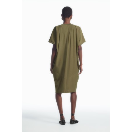 Original COS T-SHIRT-KLEID MIT FLEDERMAUSÄRMEL KHAKI