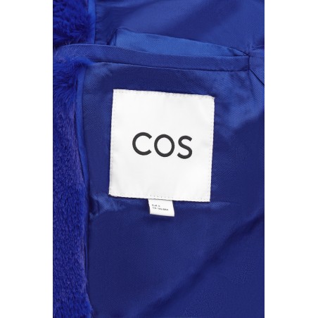 Original COS MANTEL AUS FELLIMITAT MIT GÜRTEL BLAU