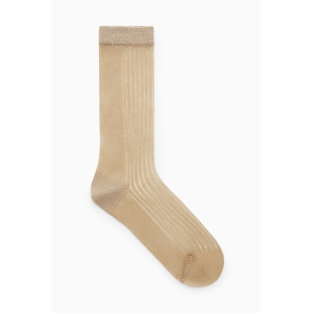 Sonderrabatt COS DÜNNE GERIPPTE SOCKEN BEIGE/GOLD