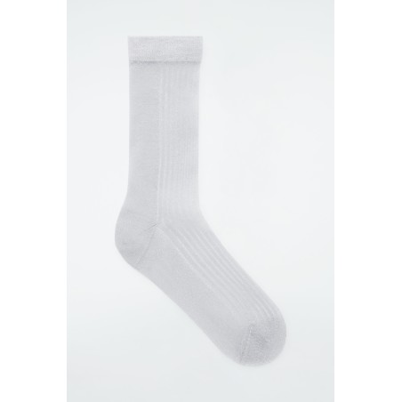 Hohe Qualität COS DÜNNE GERIPPTE SOCKEN SILBER