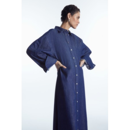 Hohe Qualität COS HEMDBLUSENKLEID MIT ABGERUNDETER SILHOUETTE Blau