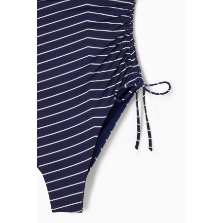 Hohe Qualität COS BANDEAU-BADEANZUG MIT RÜSCHEN NAVYBLAU/GESTREIFT