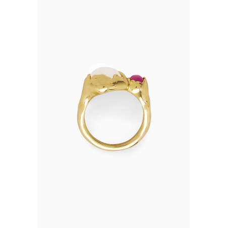 Sonderrabatt COS KLEINER RING MIT HALBEDELSTEIN GOLD/JADE