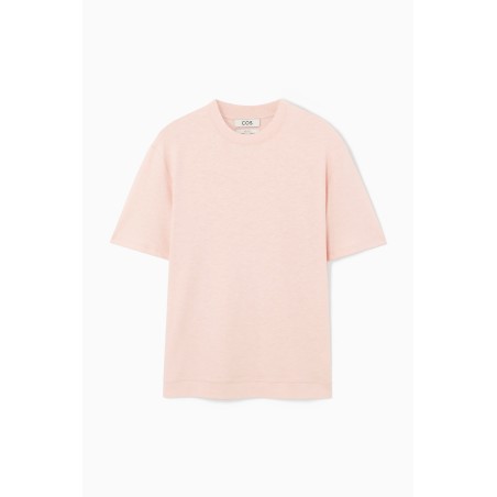 Hohe Qualität COS KURZARM-T-SHIRT AUS BAUMWOLL-MIX ROSA