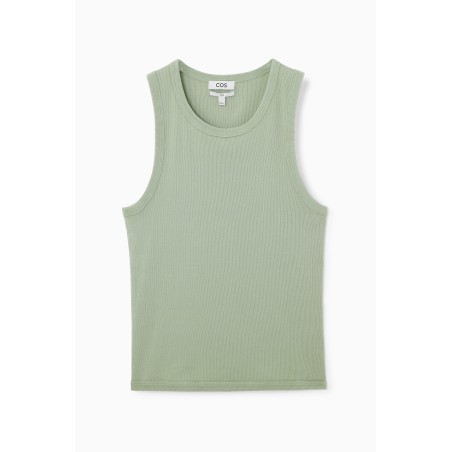 Brandneu COS SCHMAL GESCHNITTENES TANKTOP MIT ACID-WASCHUNG HELLGRÜN