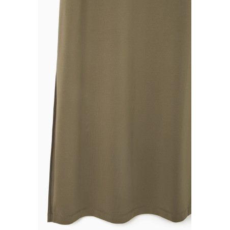 Brandneu COS T-SHIRT-KLEID IN MIDILÄNGE MIT GESCHLITZTEM SAUM KHAKI