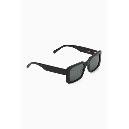 Brandneu COS ECKIGE SONNENBRILLE AUS ACETAT SCHWARZ