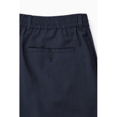 Brandneu COS LEGERE WOLLHOSE MIT GERADEM BEIN NAVYBLAU