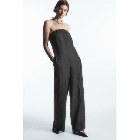 Brandneu COS TRÄGERLOSER, ELEGANTER JUMPSUIT AUS WOLLE SCHWARZ