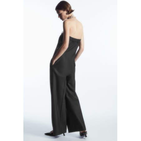 Brandneu COS TRÄGERLOSER, ELEGANTER JUMPSUIT AUS WOLLE SCHWARZ