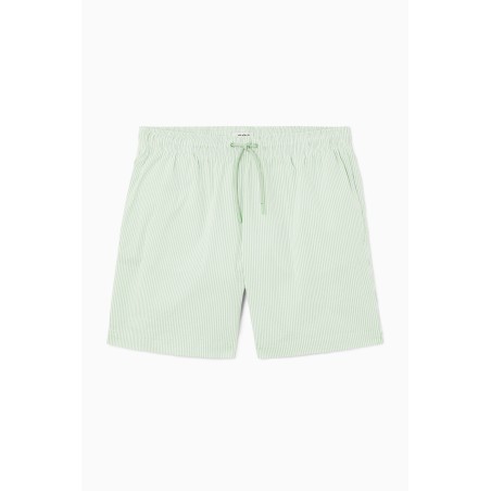 Brandneu COS GESTREIFTE BADESHORTS AUS SEERSUCKER GRÜN/GESTREIFT