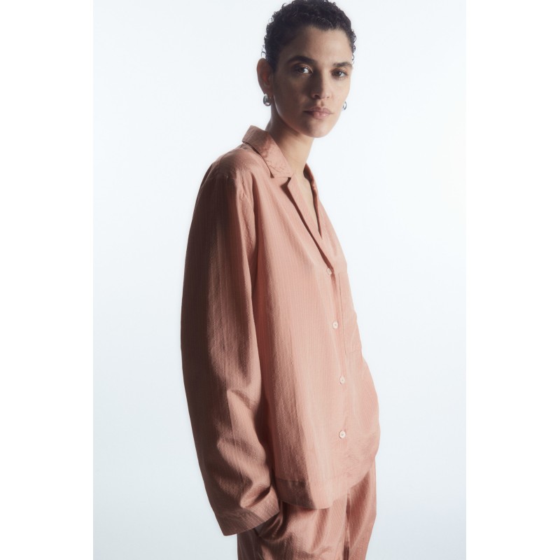 Brandneu COS GESTREIFTES PYJAMAHEMD AUS SEIDEN-MIX ROSA/GESTREIFT