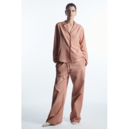 Brandneu COS GESTREIFTE PYJAMAHOSE AUS SEIDEN-MIX ROSA