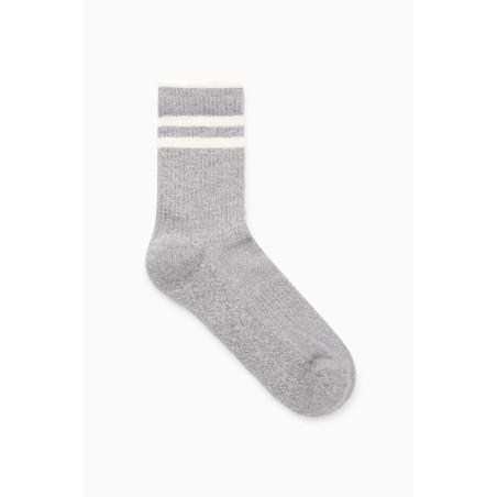 Brandneu COS SPORTSOCKEN MIT STREIFEN GRAU/WEISS/GESTREIFT