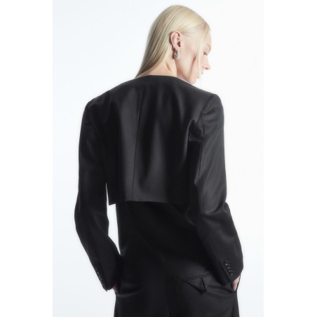 Brandneu COS ELEGANTE VERKÜRZTE BOLEROJACKE SCHWARZ