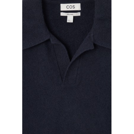 Original COS POLOSHIRT AUS BOUCLÉ-STRICK NAVYBLAU