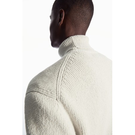 Original COS ROLLKRAGENPULLOVER AUS BOUCLÉ-STRICK STEINGRAU