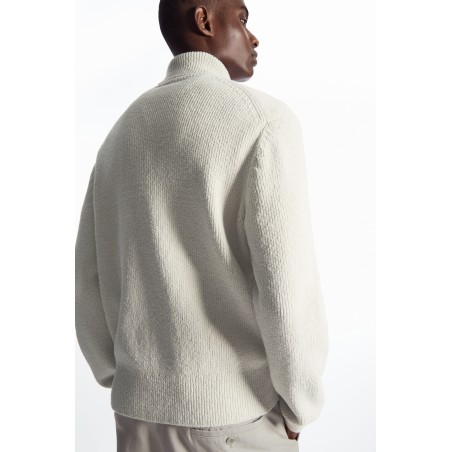 Original COS ROLLKRAGENPULLOVER AUS BOUCLÉ-STRICK STEINGRAU