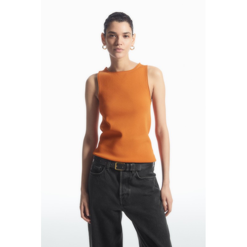 Neue Saison COS STRICK-TANKTOP MIT RÖHRENFÖRMIGEN BESÄTZEN ORANGE