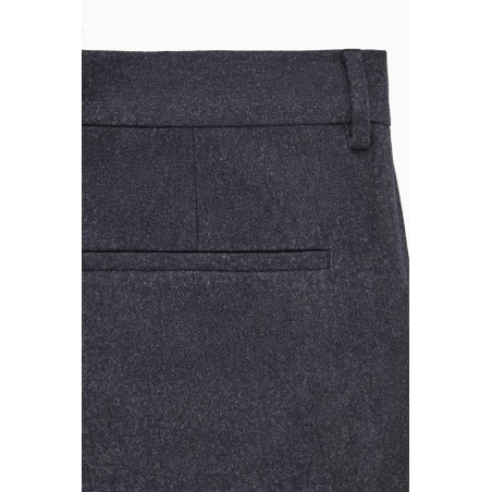 Neue Saison COS SCHMAL ZULAUFENDE WOLLHOSE MIT UMSCHLAG NAVYBLAU