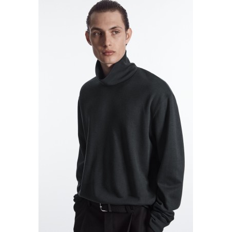 Neue Saison COS SWEATSHIRT MIT ROLLKRAGEN SCHWARZE WASCHUNG