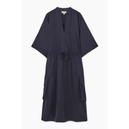 Neue Saison COS UTILITY-KLEID AUS TWILL DUNKLES NAVYBLAU