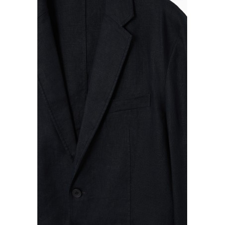 [Neu] COS UNSTRUKTURIERTER LEINEN-BLAZER – NORMALE PASSFORM DUNKLES NAVYBLAU