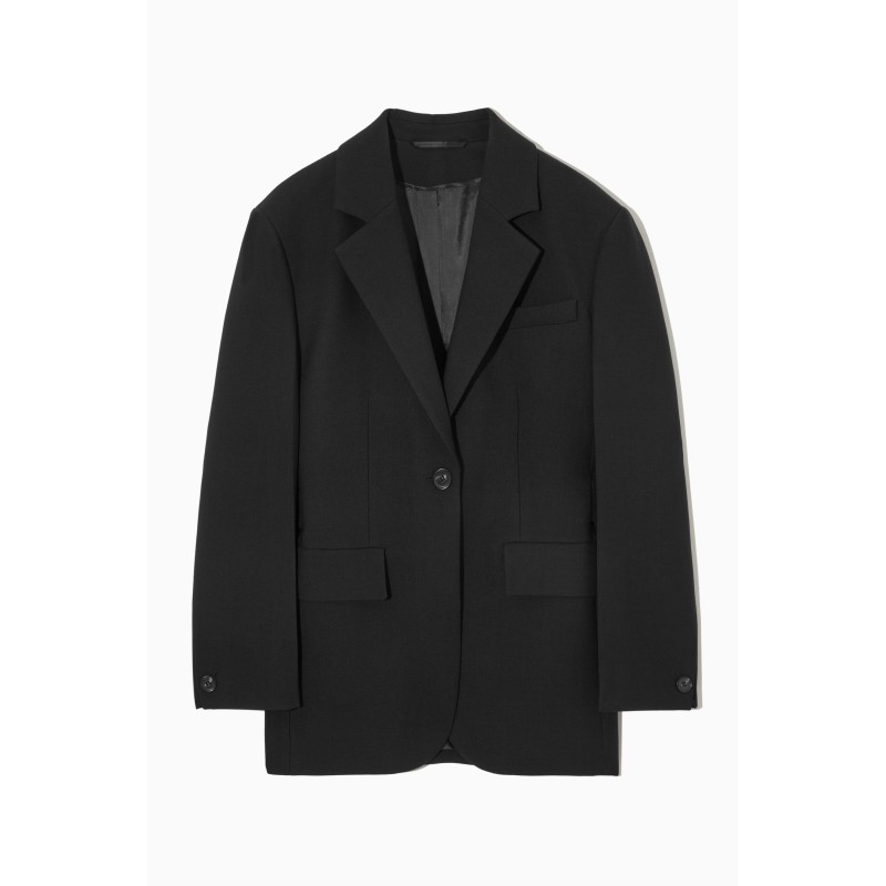 [Neu] COS TAILLIERTER BLAZER AUS WOLL-MIX SCHWARZ